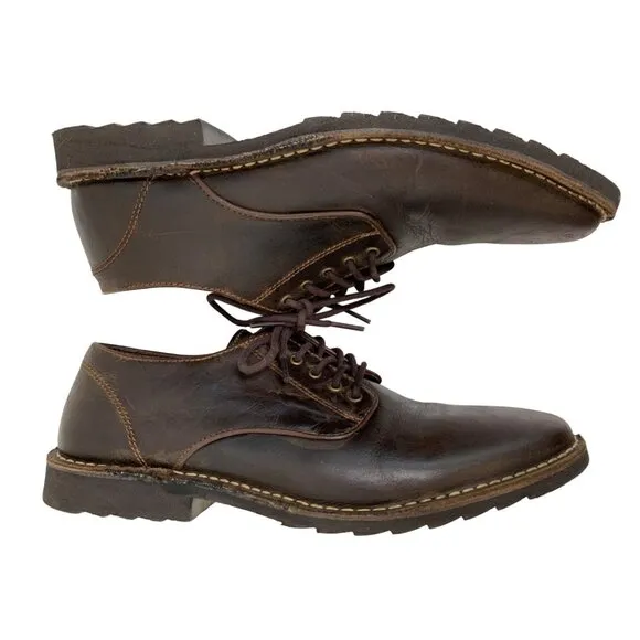 Retro 11 Mens Tommy Bahama Gilford Mens Leather Lace-Up Oxfords Brown GUC 8125
