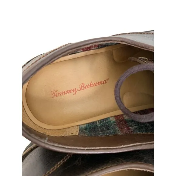 Retro 11 Mens Tommy Bahama Gilford Mens Leather Lace-Up Oxfords Brown GUC 8125