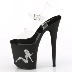 Rhinestone Trucker Girl Platform High Heel Shoes