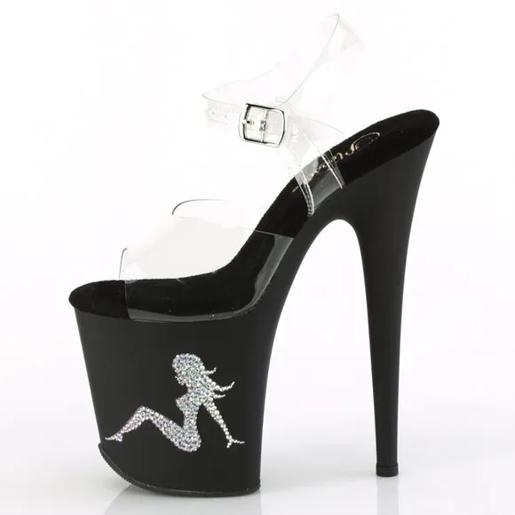 Rhinestone Trucker Girl Platform High Heel Shoes