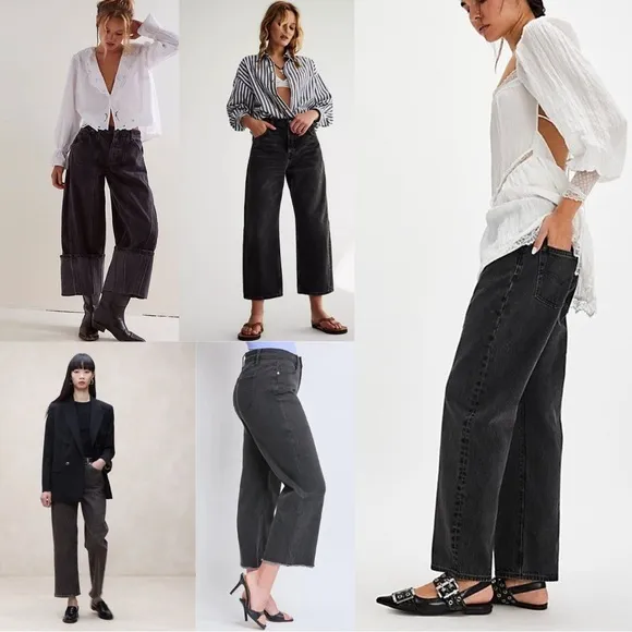 Robert Rodriguez Black Baggy Crop Denim Jeans