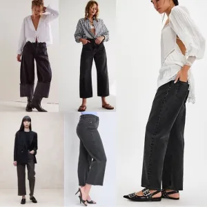 Robert Rodriguez Black Baggy Crop Denim Jeans