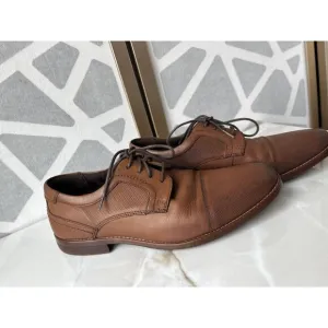Rockport BX2426 Sheldyn Leather Dress Shoes Oxfords Sz Men 8.5 Brown Lace Up