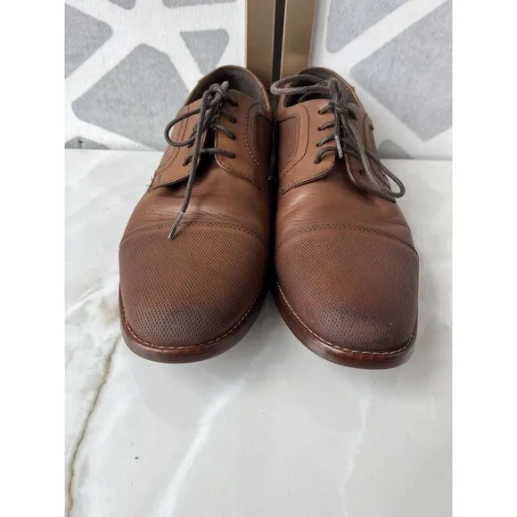 Rockport BX2426 Sheldyn Leather Dress Shoes Oxfords Sz Men 8.5 Brown Lace Up