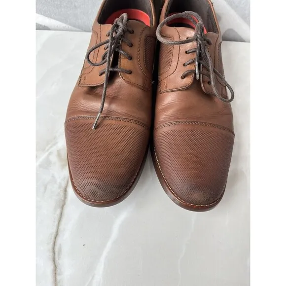 Rockport BX2426 Sheldyn Leather Dress Shoes Oxfords Sz Men 8.5 Brown Lace Up