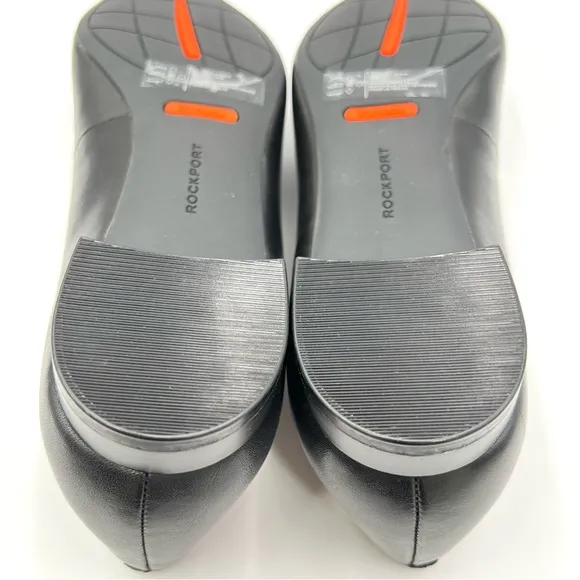 Rockport Womens Adelyn Black Leather Point Toe Ballet Flats Shoes 9.5 NEW