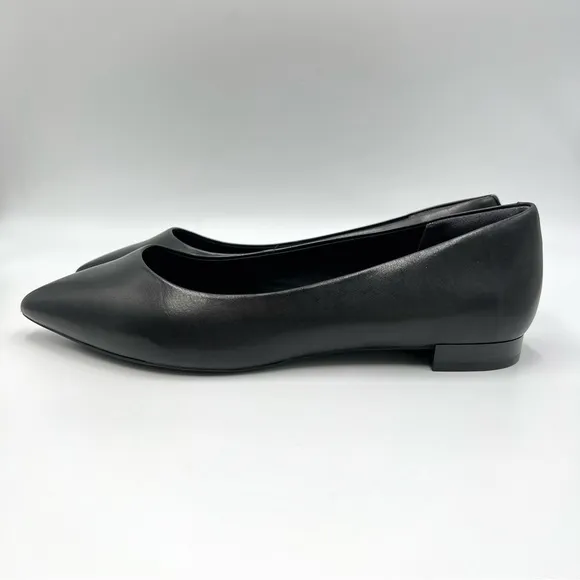 Rockport Womens Adelyn Black Leather Point Toe Ballet Flats Shoes 9.5 NEW
