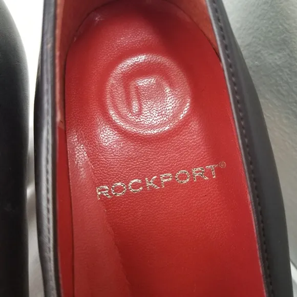 Rockport Women's Shoes 5.5 Black Genuine Leather Black Square Toe High Heels/Pum