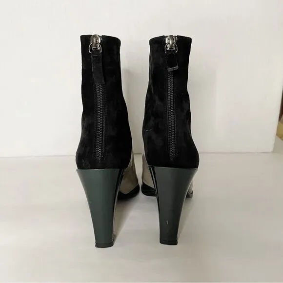 Roger Vivier high shaft  heeled Ankle Boots Colorblock 34.5 made in Italy