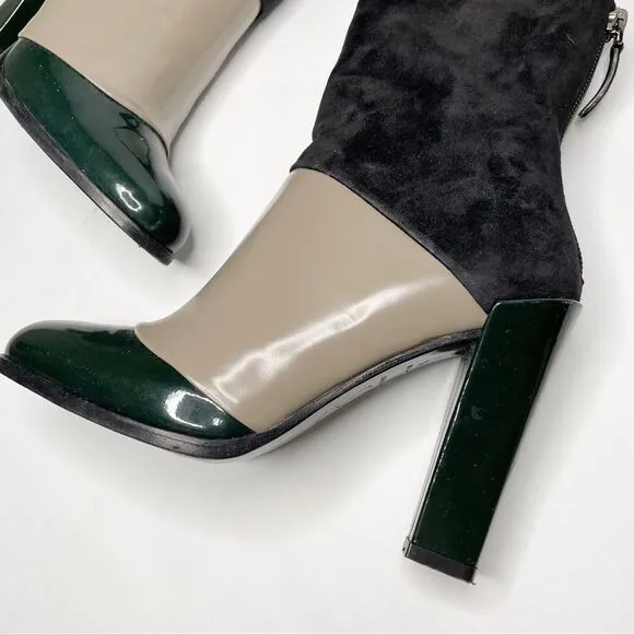 Roger Vivier high shaft  heeled Ankle Boots Colorblock 34.5 made in Italy