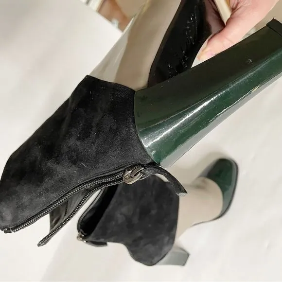 Roger Vivier high shaft  heeled Ankle Boots Colorblock 34.5 made in Italy