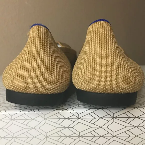 ROTHY'S &quot;The Point II&quot; Camel Captoe Knit Fabric Slip On Ballet Flats 🌷 NEW!!