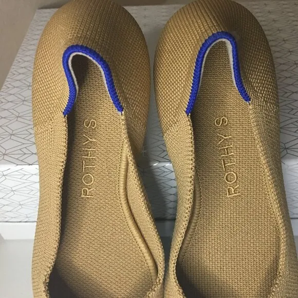 ROTHY'S &quot;The Point II&quot; Camel Captoe Knit Fabric Slip On Ballet Flats 🌷 NEW!!