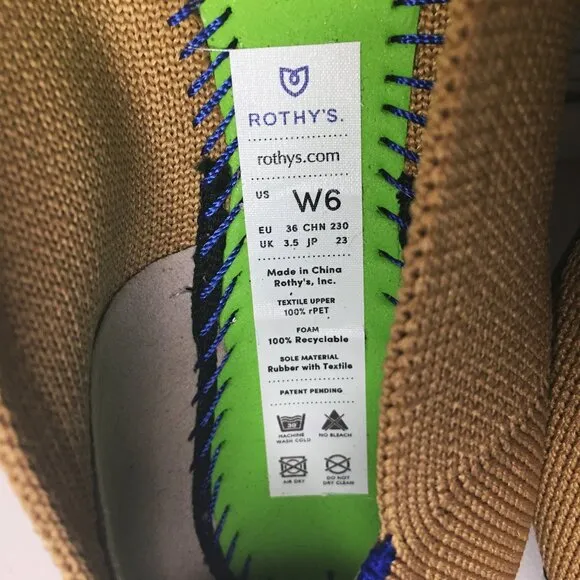 ROTHY'S &quot;The Point II&quot; Camel Captoe Knit Fabric Slip On Ballet Flats 🌷 NEW!!