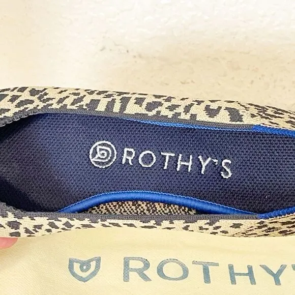Rothy's ballet flats The Point Retired Animal Print Point Toe Slip On Shoes W9.5