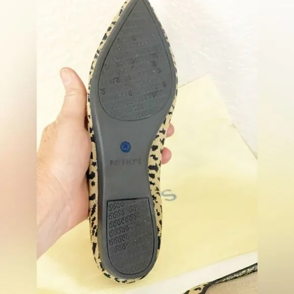 Rothy's ballet flats The Point Retired Animal Print Point Toe Slip On Shoes W9.5