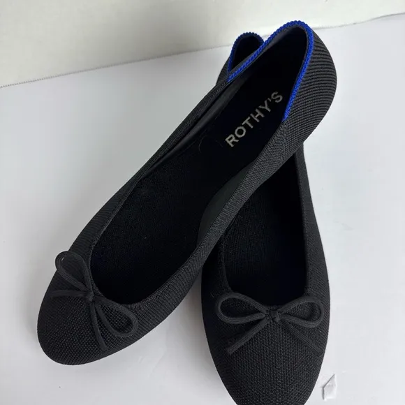 Rothy's Black Ballet Flats with Bow