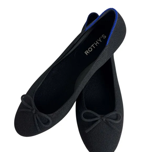Rothy's Black Ballet Flats with Bow