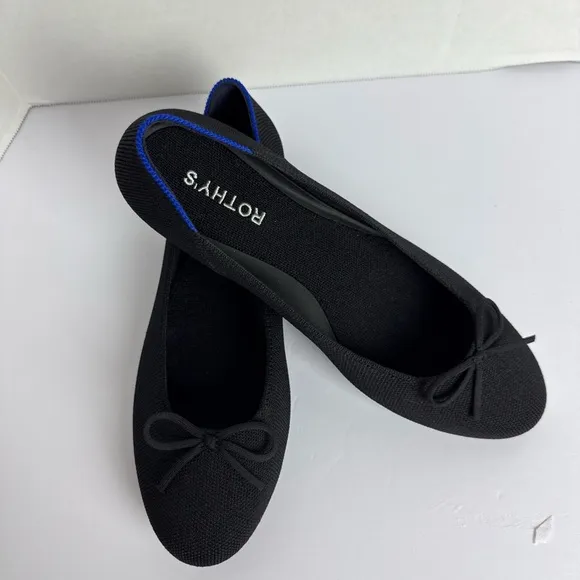 Rothy's Black Ballet Flats with Bow
