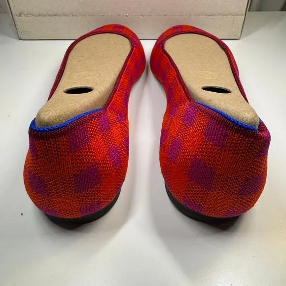Rothy's Pomegranate Gingham Ballet Shoes Sz 12 NEW Christmas Ltd Ed Retired
