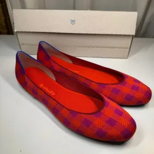 Rothy's Pomegranate Gingham Ballet Shoes Sz 12 NEW Christmas Ltd Ed Retired