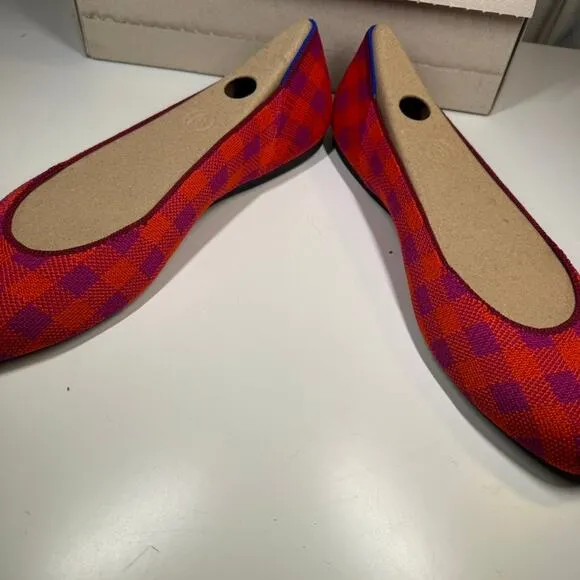 Rothy's Pomegranate Gingham Ballet Shoes Sz 12 NEW Christmas Ltd Ed Retired