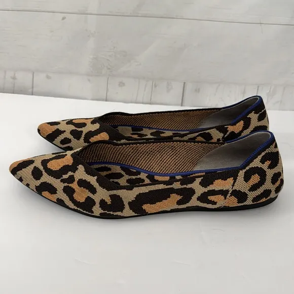 Rothy’s Size 12.5 The Point Big Cat Leopard Print Women's Flats