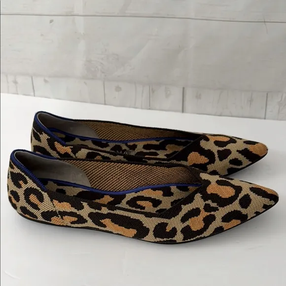 Rothy’s Size 12.5 The Point Big Cat Leopard Print Women's Flats