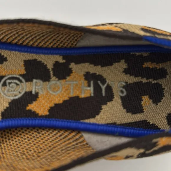Rothy’s Size 12.5 The Point Big Cat Leopard Print Women's Flats