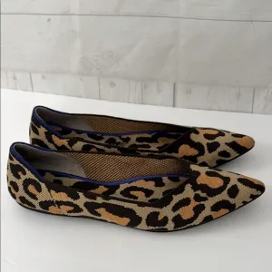 Rothy’s Size 12.5 The Point Big Cat Leopard Print Women's Flats