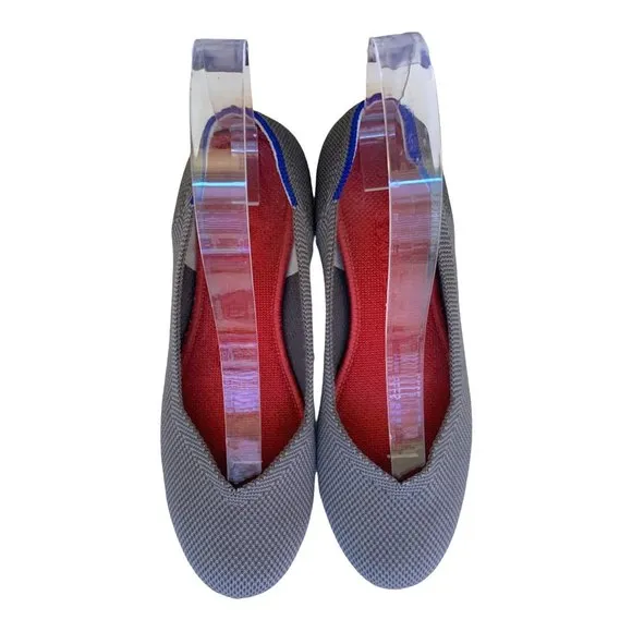 Rothy’s The Flat Classic Round Ballet Flat Shoes 7.5 Slip On Cloud Grey Birdseye