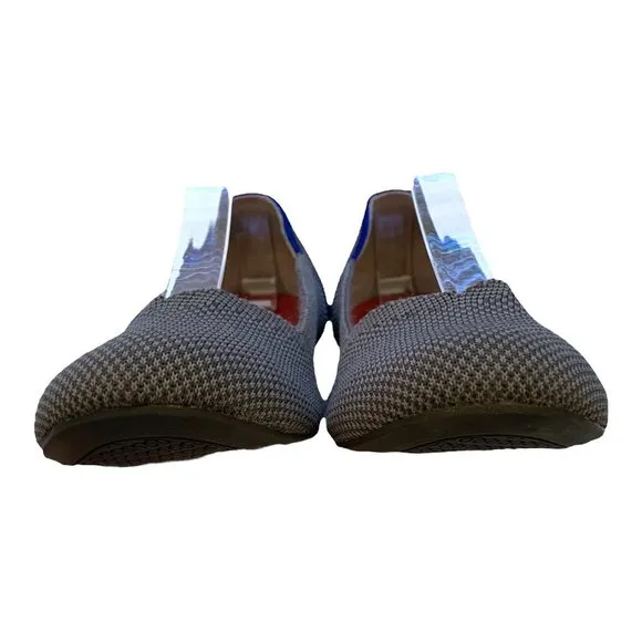 Rothy’s The Flat Classic Round Ballet Flat Shoes 7.5 Slip On Cloud Grey Birdseye