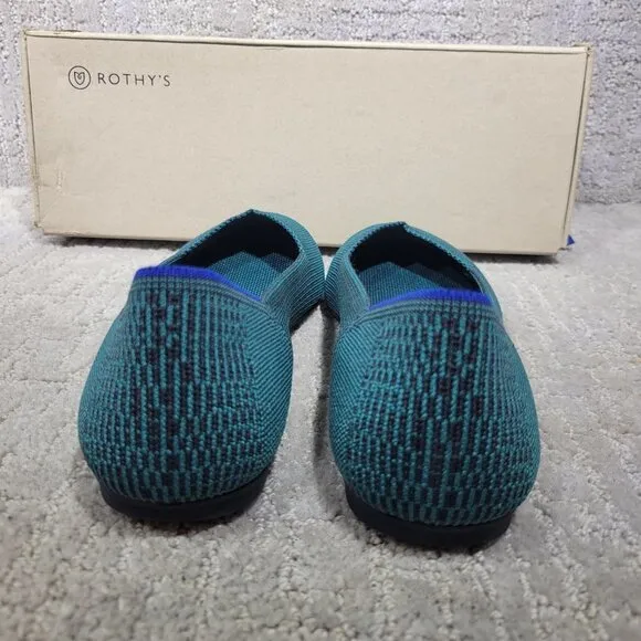 Rothy's The Flat Women's Size 9.5 US Spruce Python Round Toe Ballet Flat Shoes