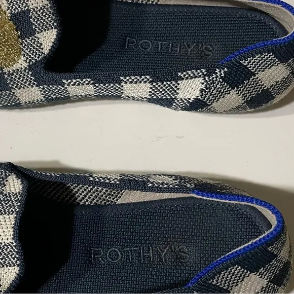 Rothy’s The Kids Loafer Gingham Heart Ballet Flat Shoes K3