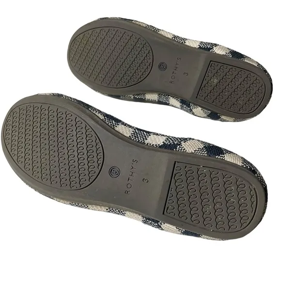 Rothy’s The Kids Loafer Gingham Heart Ballet Flat Shoes K3