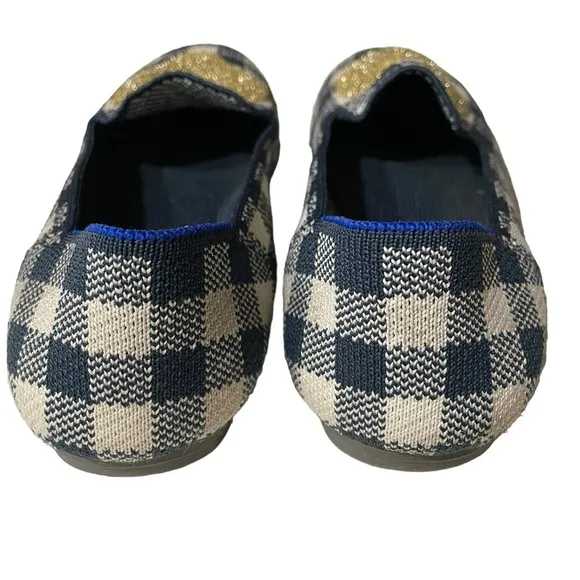 Rothy’s The Kids Loafer Gingham Heart Ballet Flat Shoes K3