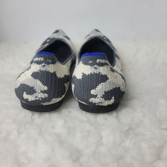 Rothy’s The Point Ash Womens Flat Ballet Size 7 Camo Gray Shoes Retired