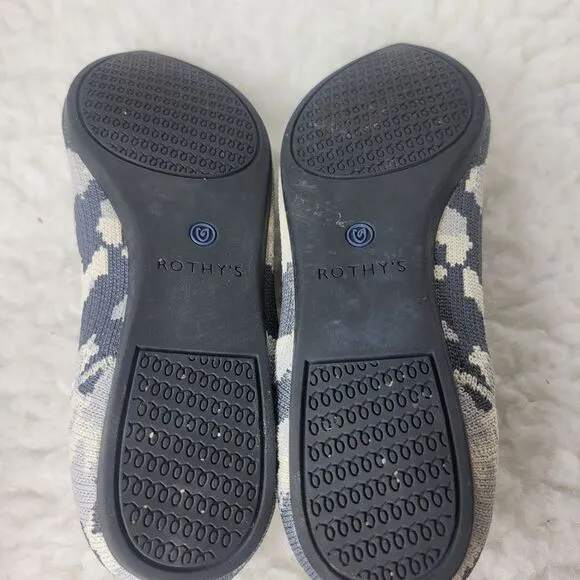 Rothy’s The Point Ash Womens Flat Ballet Size 7 Camo Gray Shoes Retired