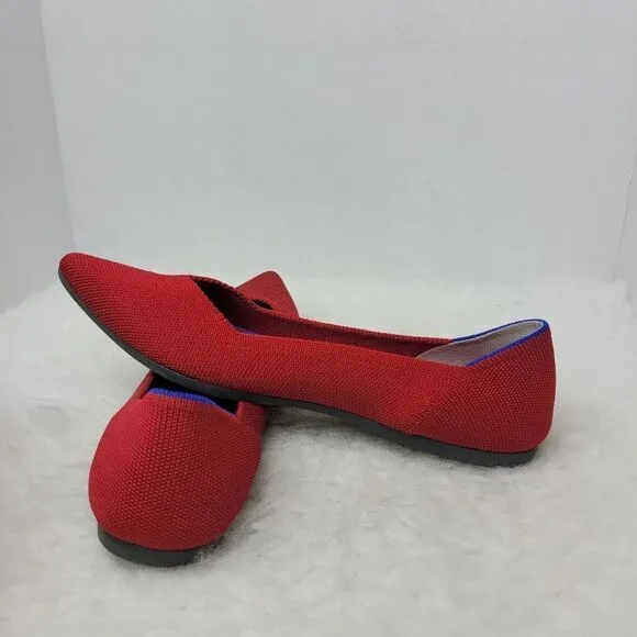 Rothy’s The Point Chili Red Pointed Toe  Ballet Flats Women's Shoes Size 8.5