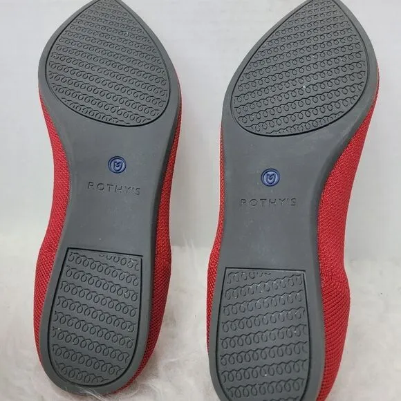 Rothy’s The Point Chili Red Pointed Toe  Ballet Flats Women's Shoes Size 8.5