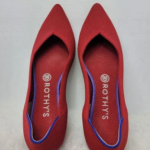 Rothy’s The Point Chili Red Pointed Toe  Ballet Flats Women's Shoes Size 8.5