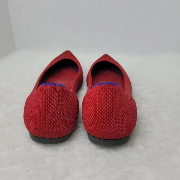 Rothy’s The Point Chili Red Pointed Toe  Ballet Flats Women's Shoes Size 8.5