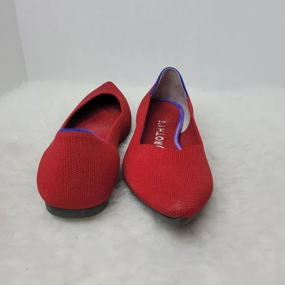 Rothy’s The Point Chili Red Pointed Toe  Ballet Flats Women's Shoes Size 8.5