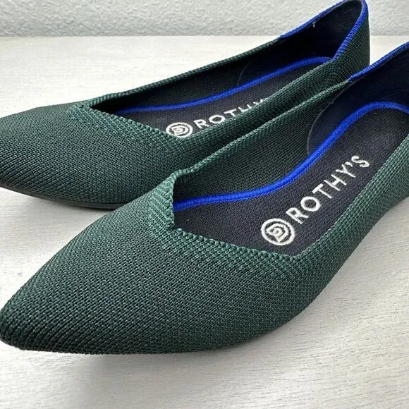Rothy’s The Point Dark Green Women’s Ballet Flats
