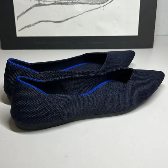 Rothy's The Point in Navy Blue Pointed Toe Ballet Flats Women’s Size 6