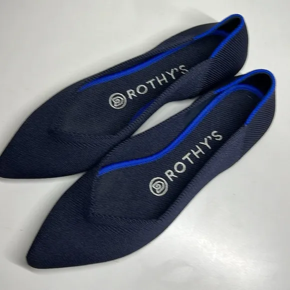 Rothy's The Point in Navy Blue Pointed Toe Ballet Flats Women’s Size 6