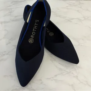 Rothy's The Point Pointed-Toe Ballet Flats Navy Size 7