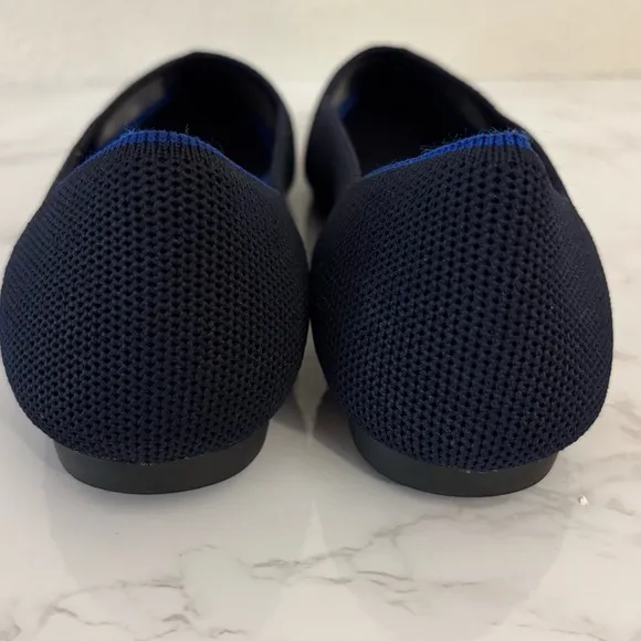 Rothy's The Point Pointed-Toe Ballet Flats Navy Size 7