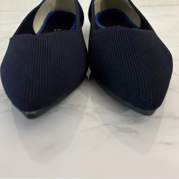 Rothy's The Point Pointed-Toe Ballet Flats Navy Size 7