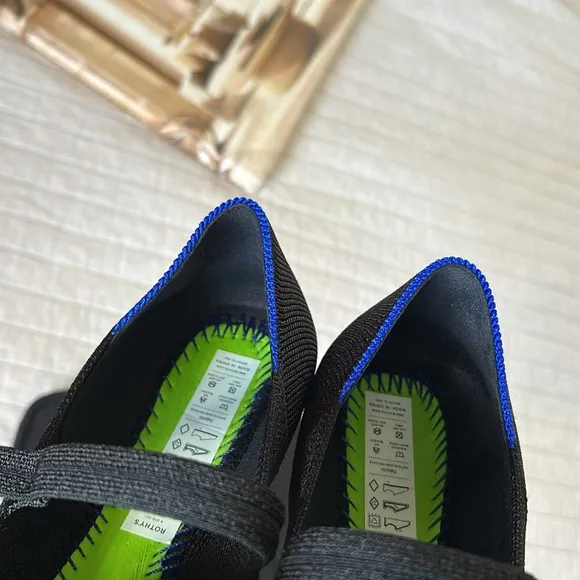 Rothy’s The Square Mary Jane ballet flats shoes, Black 6.5